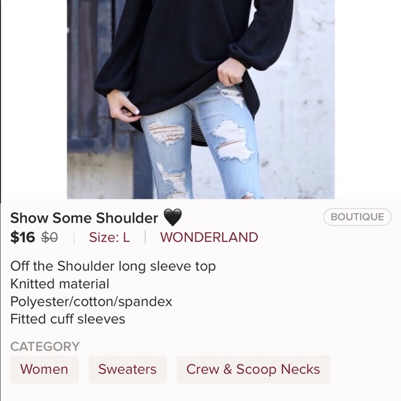 Off shoulder lightweight sweater/top - Picture 3 of 3